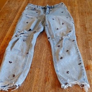 MATERIAL GIRL, 3, Washed Jeans with Butterflies